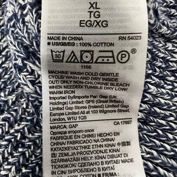 GAP for Good Oversized Heathered Blue and White Sweater size XL - Picture 8 of 8